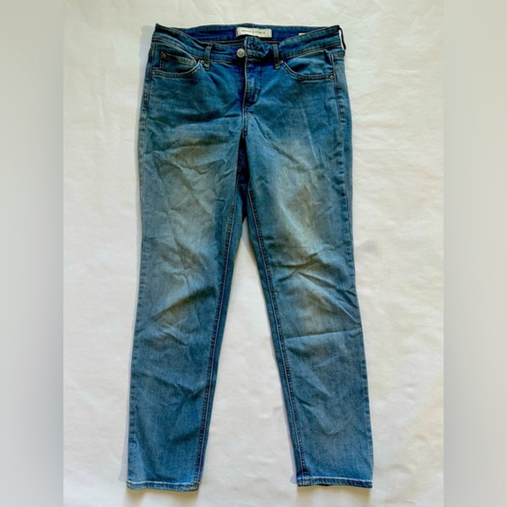 Vintage America Classic Blue Denim Jeans with Brass Zipper